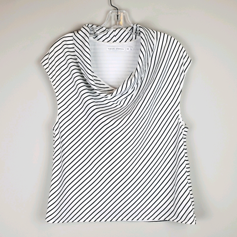 Finders Keepers Striped Cowlneck Top